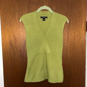 August Silk Green V-Neck Sweater Vest